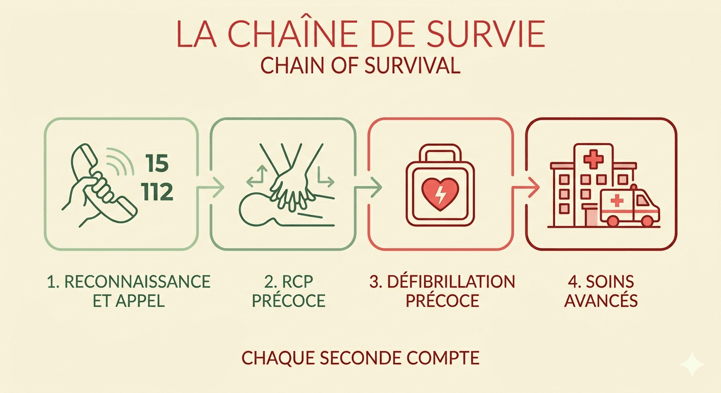 La chaîne de survie — Pourquoi chaque minute compte